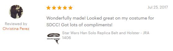 JediRobeAmerica Etsy Han Solo belt review by Christina